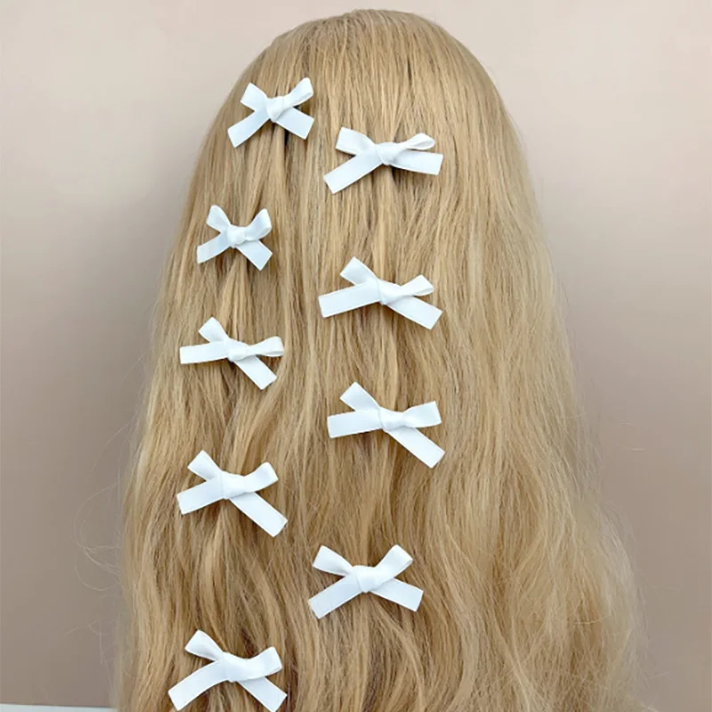 mini size custom color Sweet and Lovely Ribbon Bow Hairpin Simple Side Clip Bangs Hairpins baby girls hair bows clips