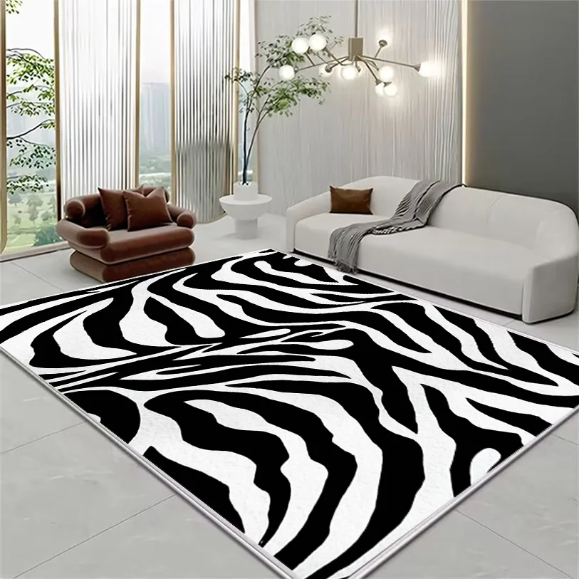 Minimalist style living room carpet light luxury high-end dark color bedroom floor mat waterproof wipe free and wash free