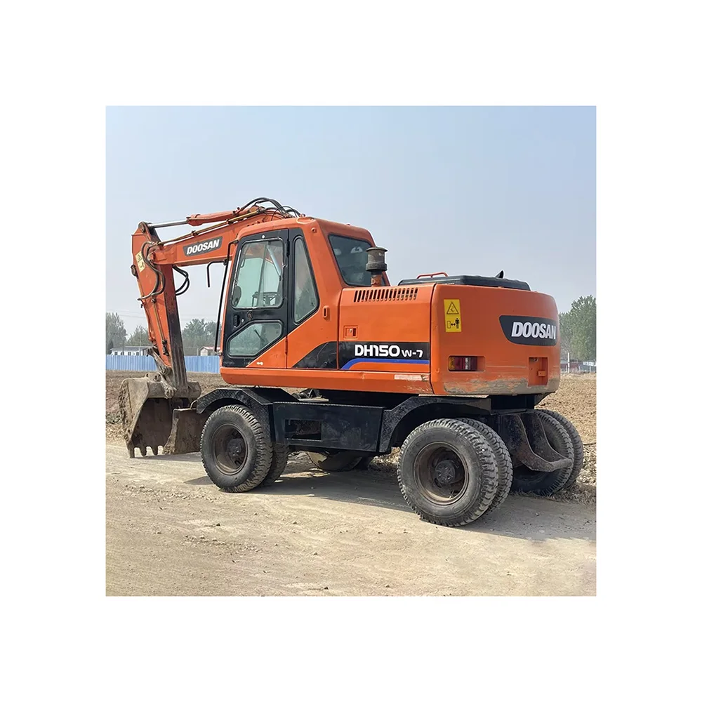 Low Price Used Doosan Wheel Excavator 15 tons Hydraulic Doosan DH150W-7 Digger Machine for Sale