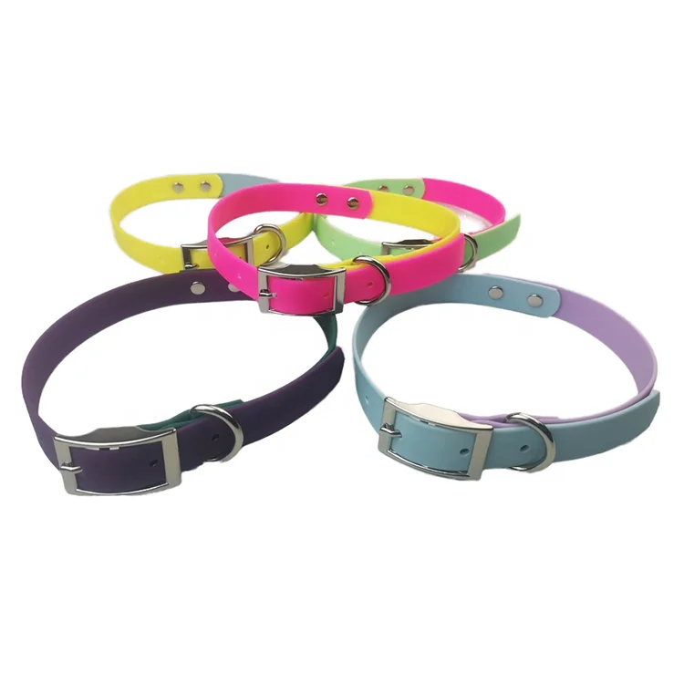 Multi-Use Soft PVC Coated Webbing Dog Slip Leash Double Color Fancy Design Collar and Lead in One Solid Pattern Personalized