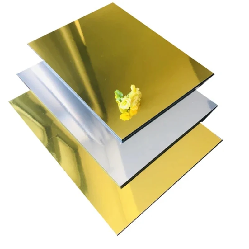 2mm 3mm 4mm Free Sample alusong  high quality wood pattern gold mirror cladding aluminum composite panels acp