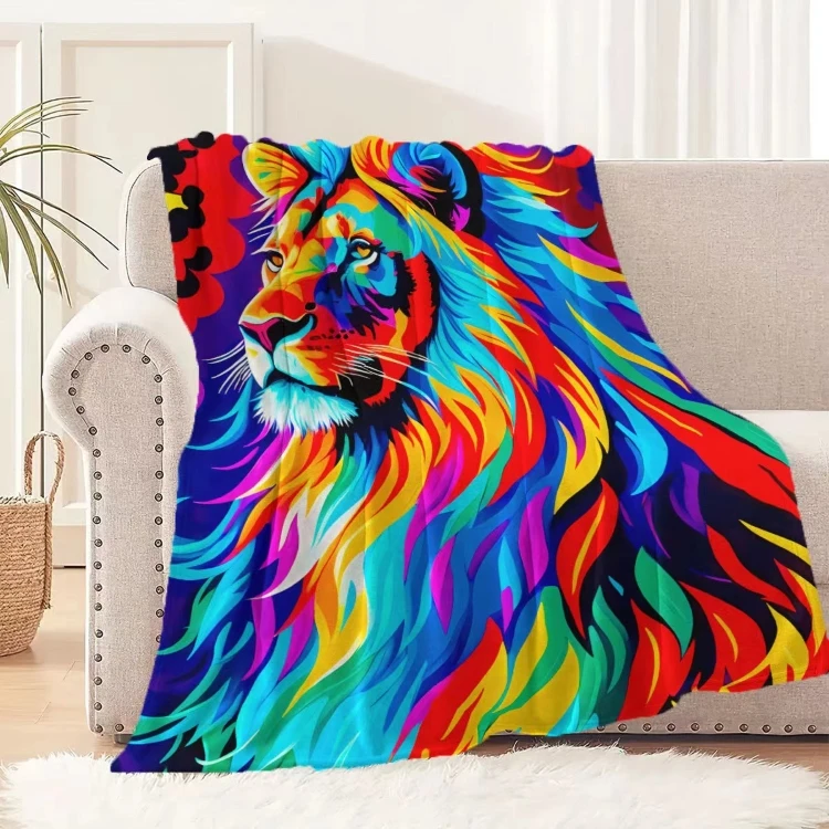 Hot sale pet blankets new design pet dog pattern printing fleece blanket lion printing big size throw  blanket