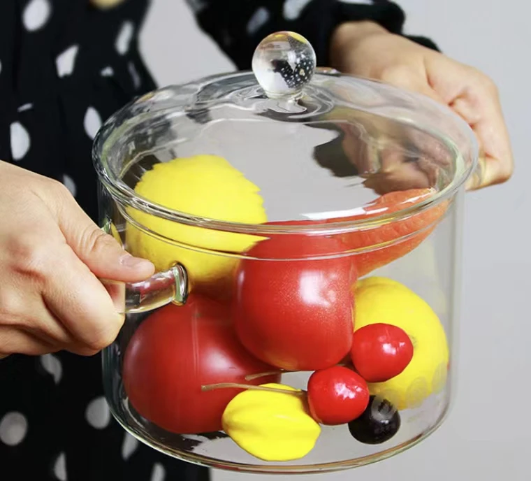 New arrival Glass Saucepan with Cover Heat-resistant Glass Stovetop Pot and Pan with Lid The Best Handmade Glass Cookwar