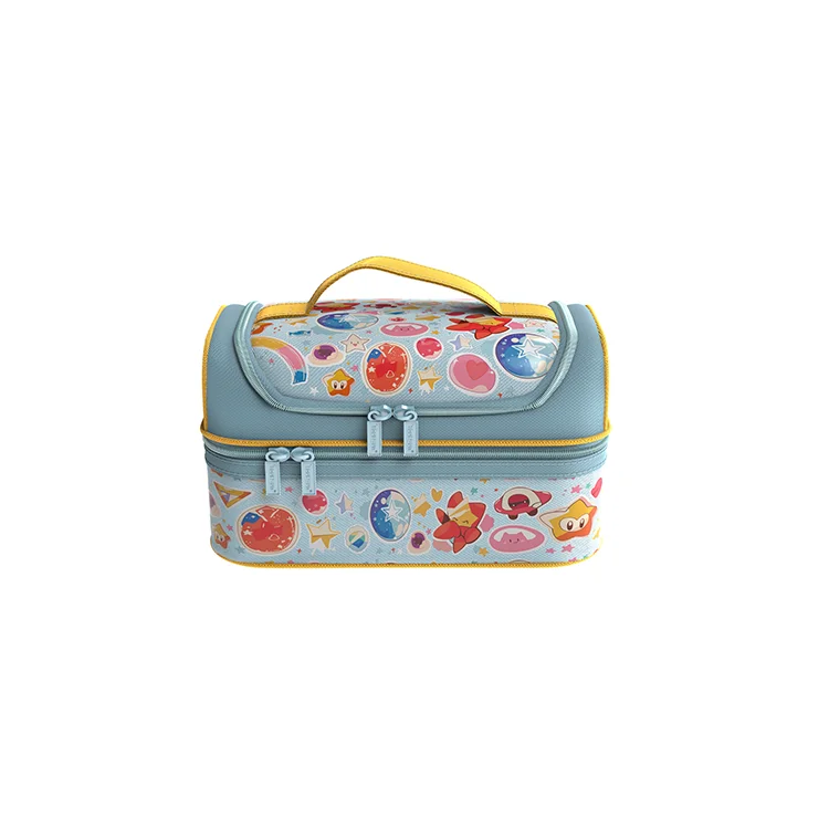 Manufacturer custom logo Cartoon children lunch box bag set for kids school