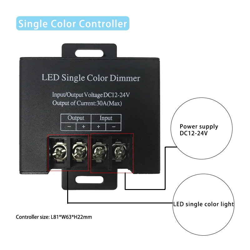 1CH светодиодная лампа диммер DC12-24V 30A 720W высокая мощность освещения одного цвета контроллер CR по ограничению на использование опасных материалов в производстве с 433 МГц беспроводной Радиочастотный пульт дистанционного управления