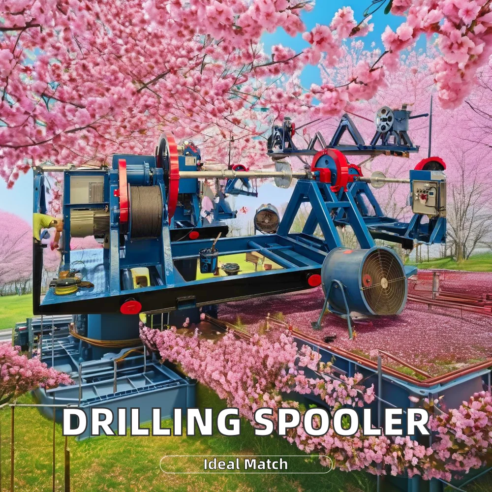 Diesel-Powered Oilfield Crown and Traveling Block Drill Rig Spooler Used with Valves as Core Components