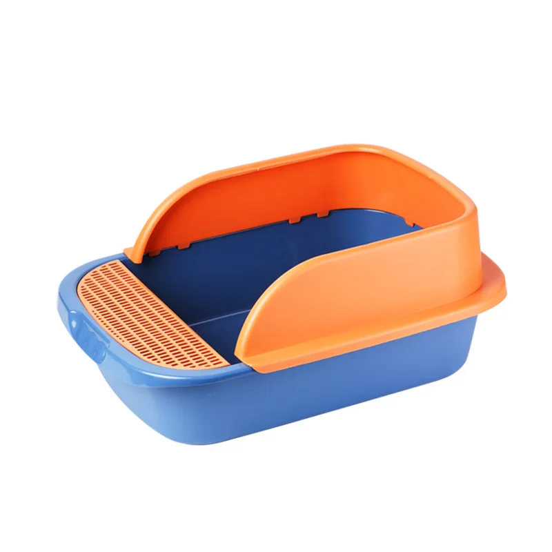 Wholesale Large Semi Enclosed Cat Litter Box Splash-Proof Cat Toilet Clean Cat Litter Scoop Trapping Mats