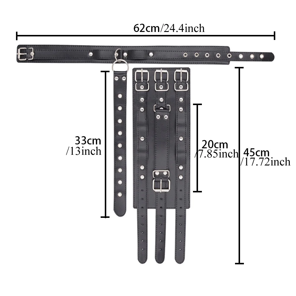 GREENEE PU Leather BDSM Bondage Restraints Collar Fetish Gags Adult Games Erotic Sex Toys for Men Woman Couples