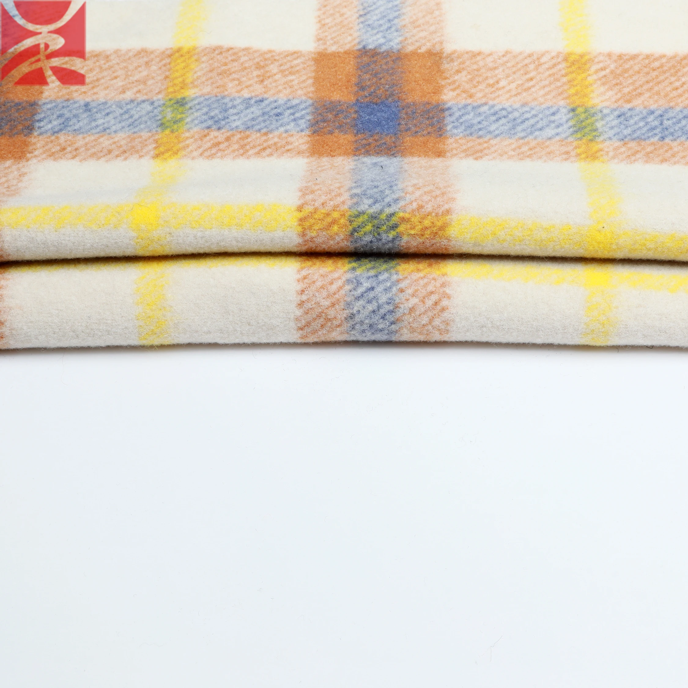 Customized design high quality plaid winter knit poly wool fabric for Garment