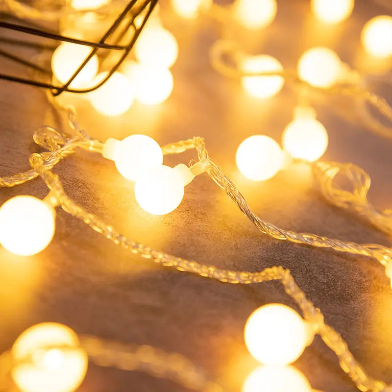 50 Led White Globe Ball Decoration Fairy String Light for Yard Garden Home Decoration