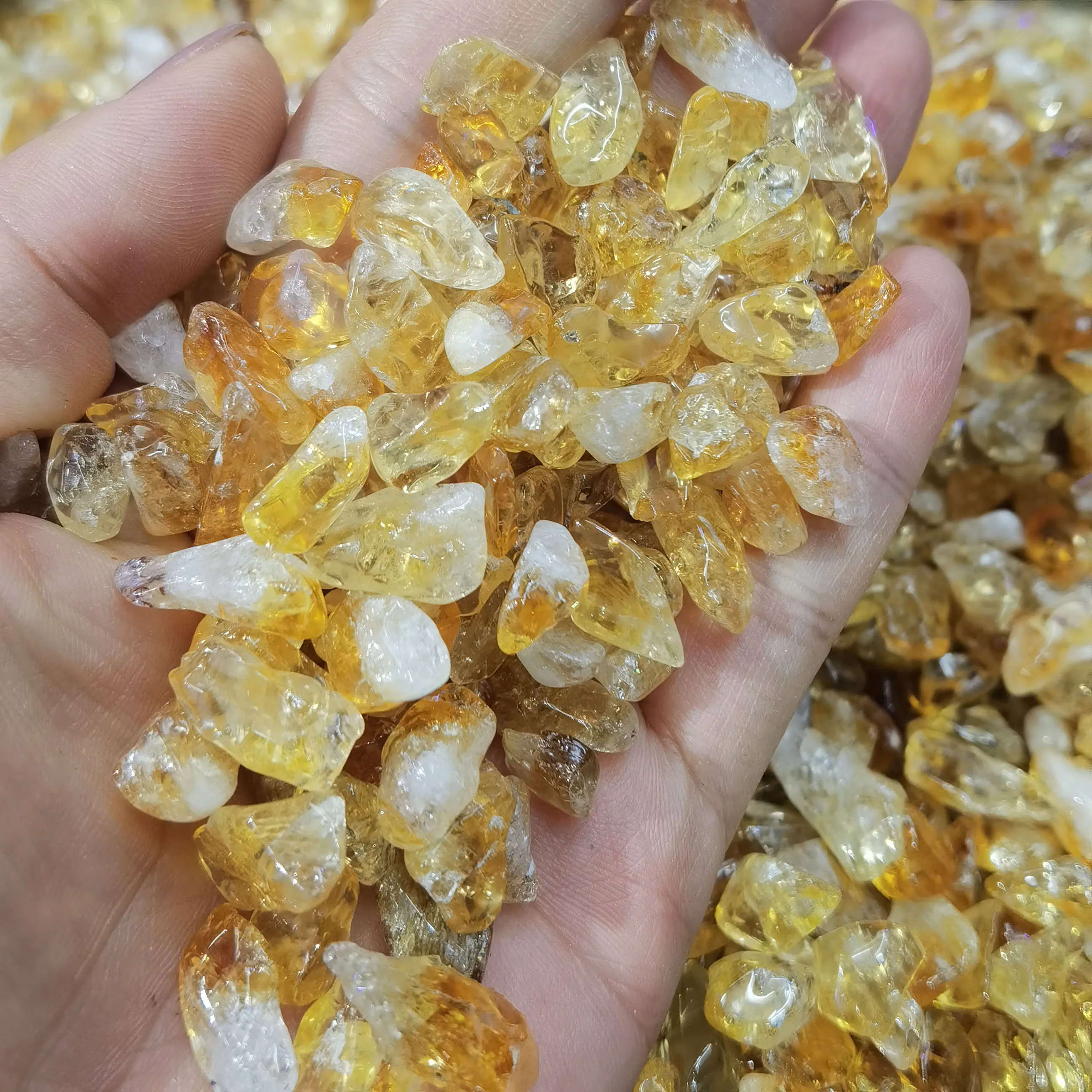 Natural Rose Quartz Amethyst Rock Crystals Healing Stones Citrine ChipsTumbled Stone
