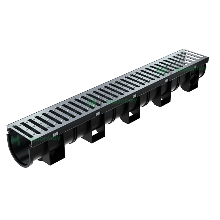 100x45mm Outdoor floor grate plastic drainage cover channel with stainless steel cover