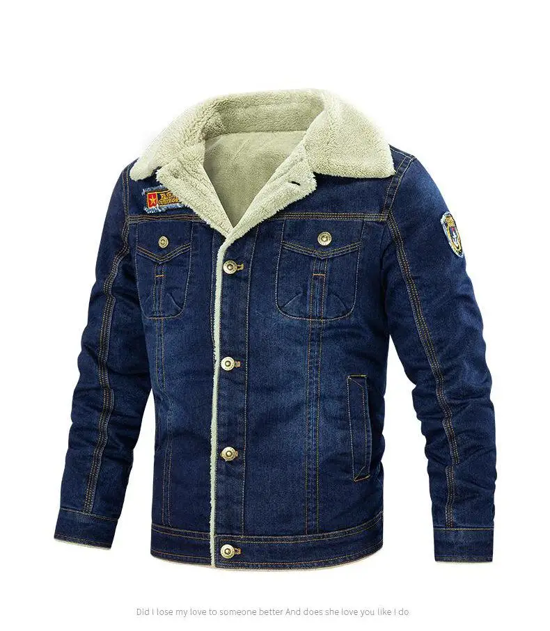 Осенне-зимняя мужская куртка Chaqueta de hombre, плюшевая джинсовая куртка, повседневная одежда для молодых мужчин, свободная утепленная хлопковая куртка большого размера 7XL