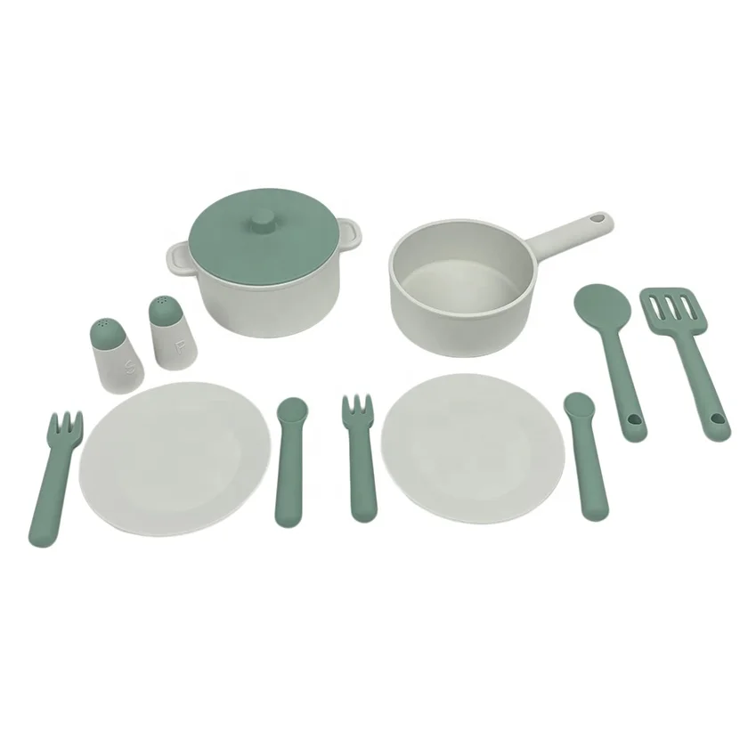 Factory New arrival Custom Silicone Baby Kitchen Cooking Toys Set silicone training education toys for Kids Toddler