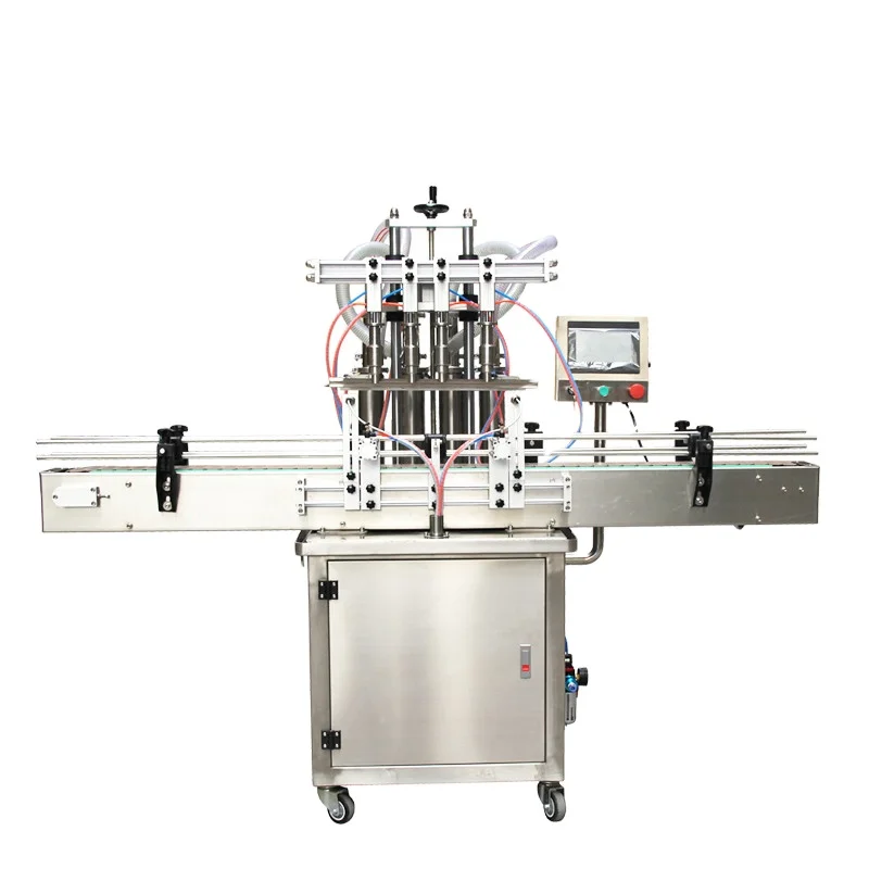 Automatic double head liquid filling machine,In-line arrangement water filling machine