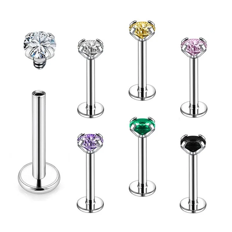 xjy popular ASTM F136 titanium lip ring 16G cute internal thread labret piercing jewelry summer wholesale piercing jewelry