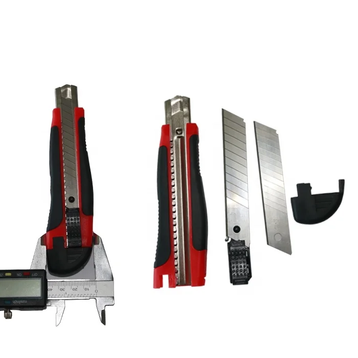 Utility Knife with Non-Slip Rubber Handle easy Change Blade 10 Extra 18MM Blades Box Cutter