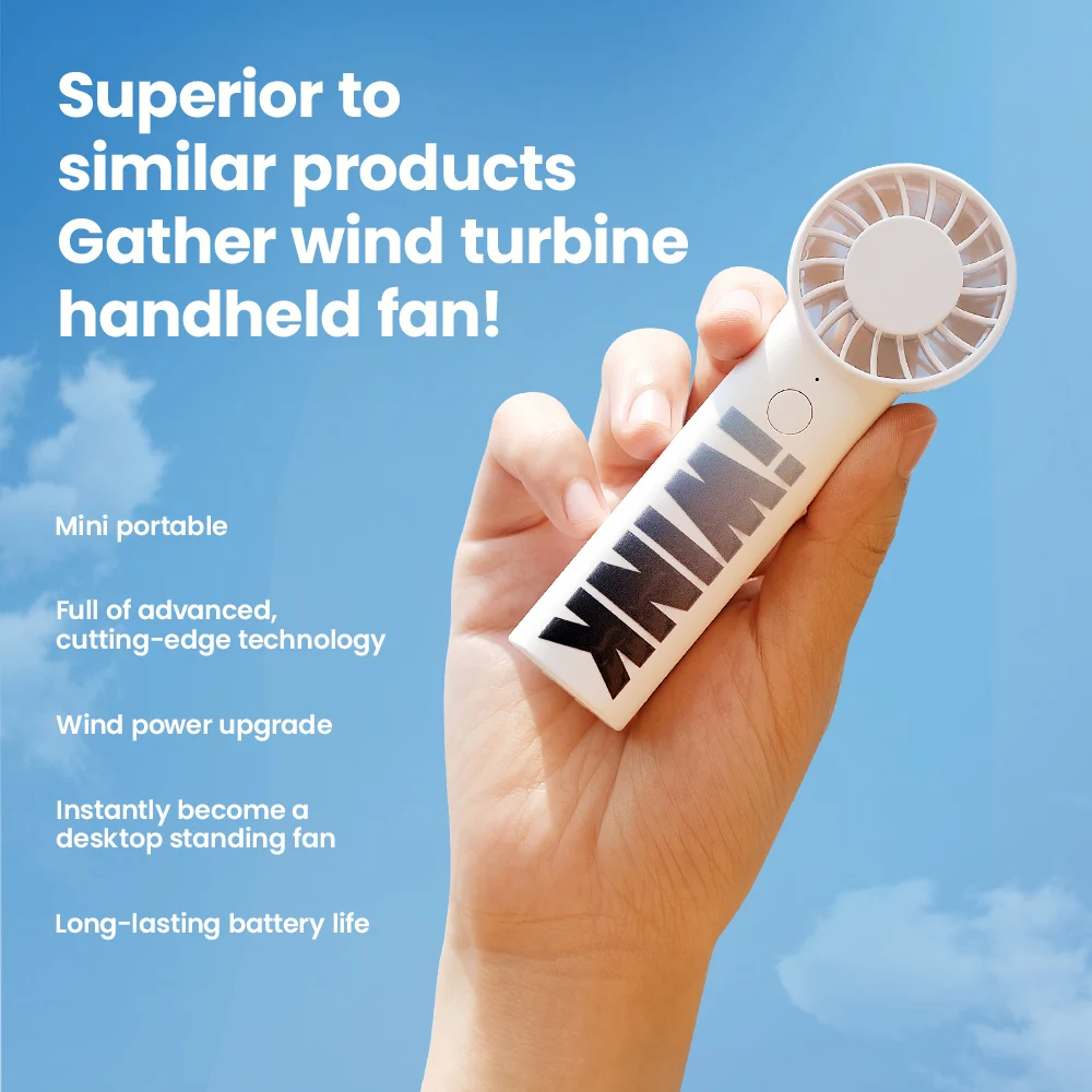 4000mAh powerful rechargeable usb hand fans cooling Waterproof portable mini handheld fan
