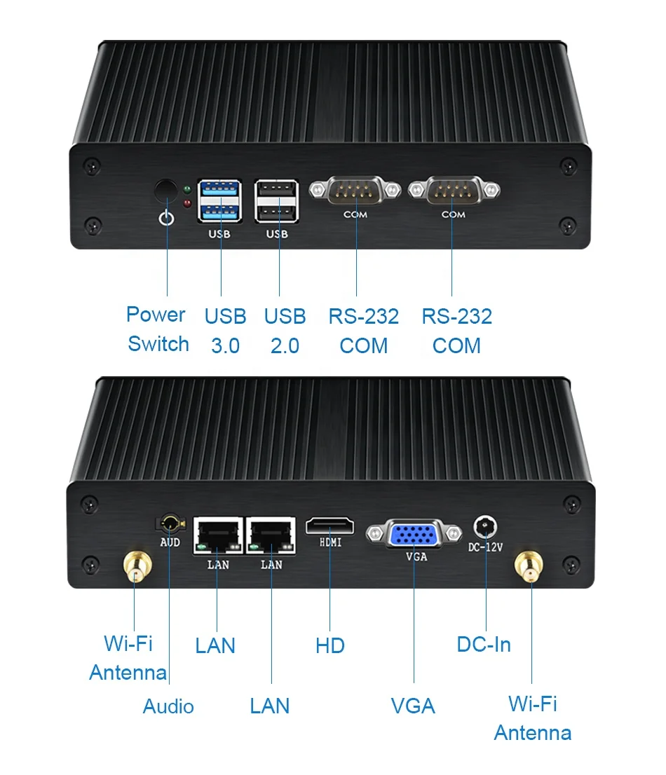 Firewall Mini PC In-tel i3 5010U 4010U M.2 SSD 4G Modul Computer Router Pfense Industrial PC Support AES-NI 6 Gigabit Lan
