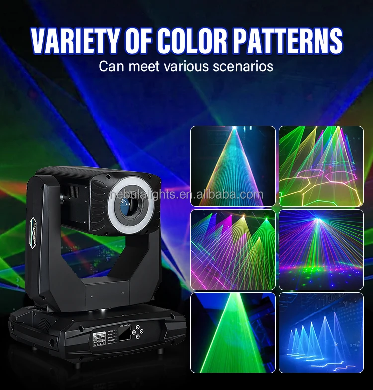 3W 6W 10W 12W RGB Light Stage Beam  Disco Club Show Party Laser Moving Head