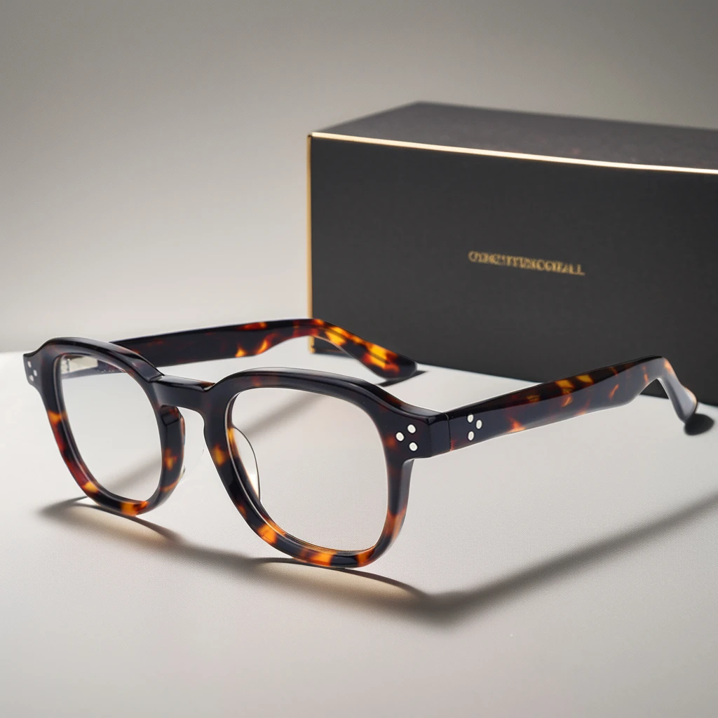 Glasses Manufacture  Fashion Handmade Custom Logo Clear Lenses Acetate Glasses Optical Frames Brand Luxury Eyewear