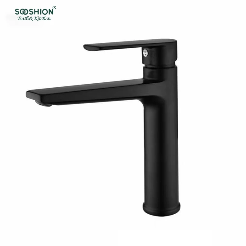 Modern Deck Mounted Zinc Hot and Cold Basin Mixer Single Handle Bathroom Wash Basin Faucet Curved