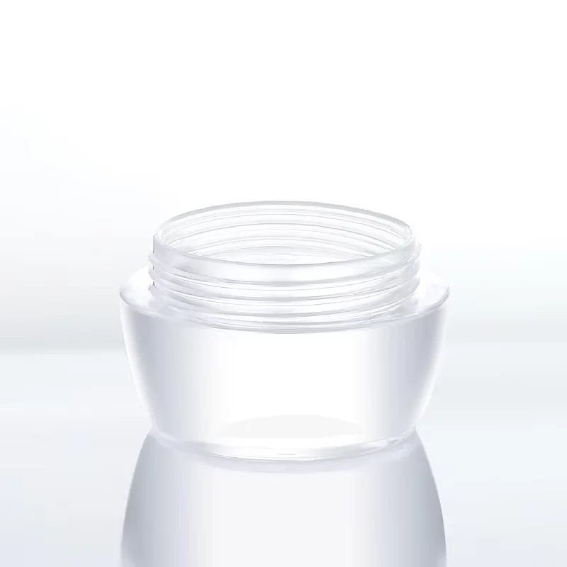 Luxury silver lid 15ml 30ml 50ml thick double wall eye cream face cream clear cosmetic skincare plastic cream jar container