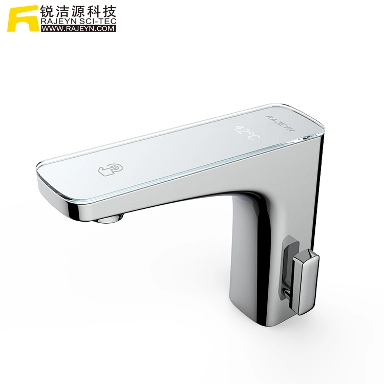 Dual Sensor Digital Display Automatic Touch Free Infrared Sensor & Touch Sensor Wash Basin Water Tap