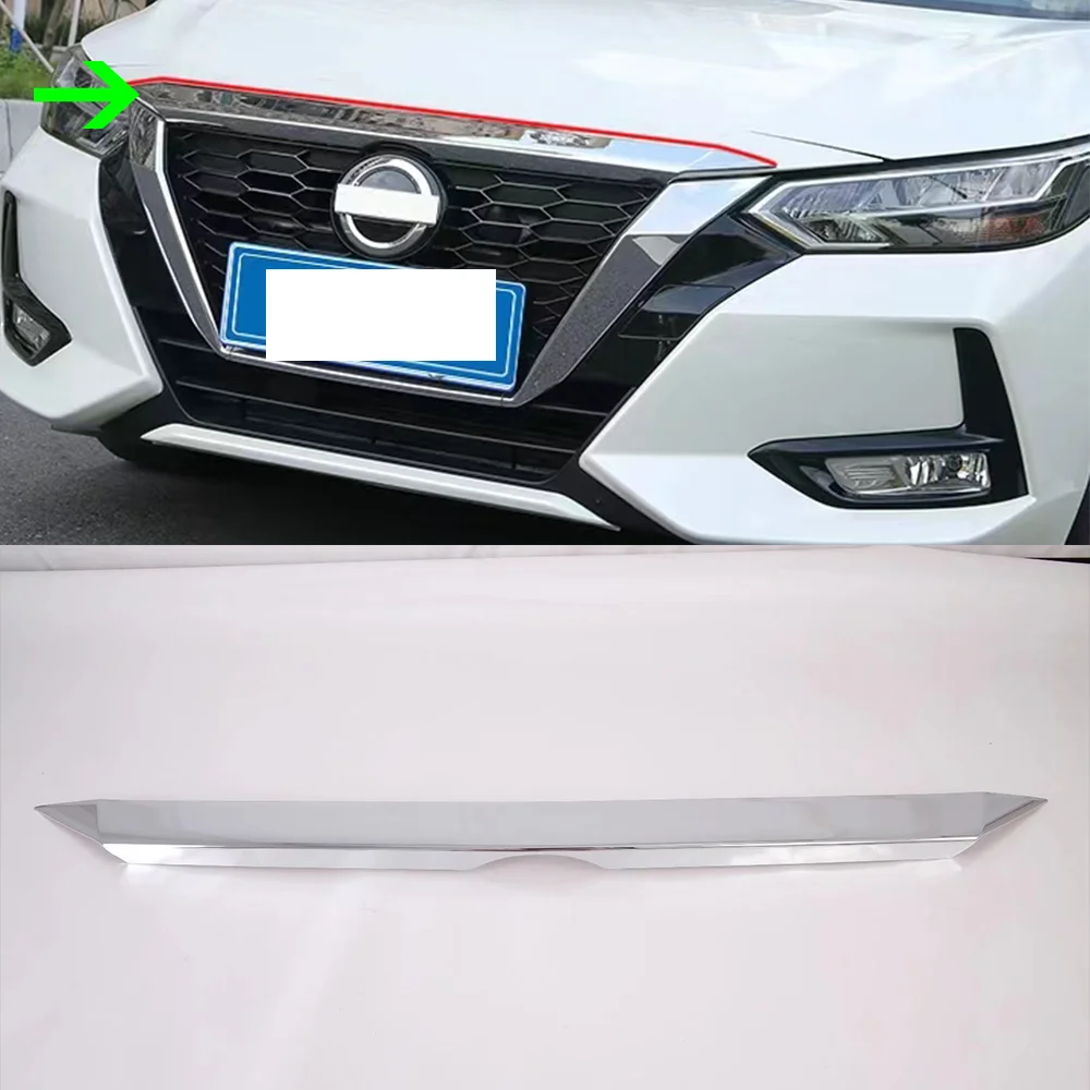 Car Body Kit Upgrade Accessories Auto Chrome Front Machine Cover Lip Protector Grill Trim For Nissan Sentra 2021