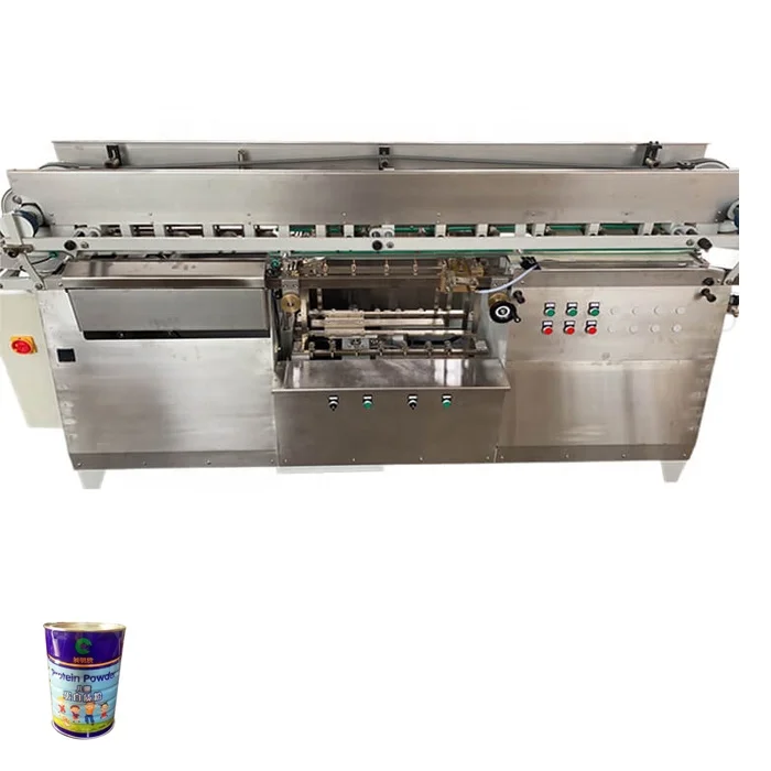 Tin can milk canned evaporated cold glue labeling machine evaporated milk wet glue labeling machine coconut milk paste labeling