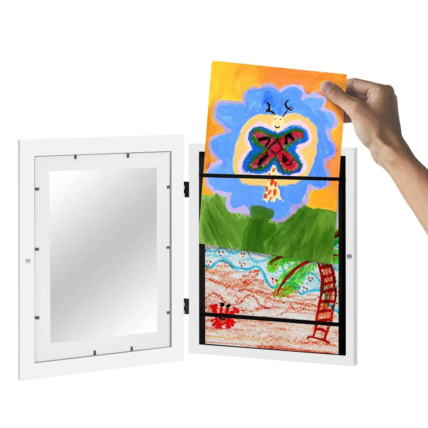 Бумажная детская раскладная рамка для рисования с логотипом на заказ, 10x12,5, Детская Рамка для рисунков
