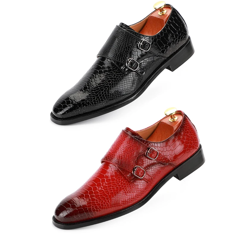 Big size 37-48 Casual PU Leather Brogue Penny Loafers Moccasins Slip-On Flats Handmade Monk Strap Dress Shoes 1905