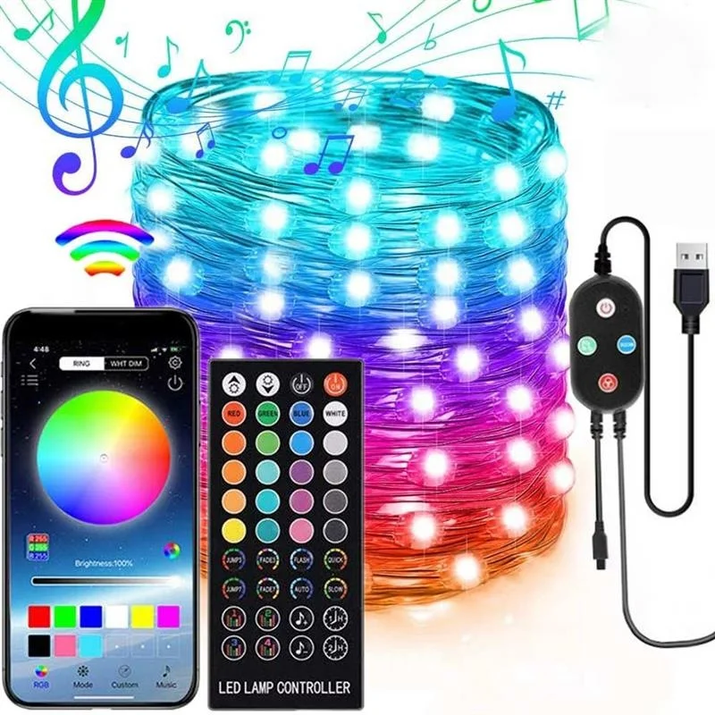 solar addressable flexible soft wire ws2812 smart rgb rgbic string ambient 5v led light strip