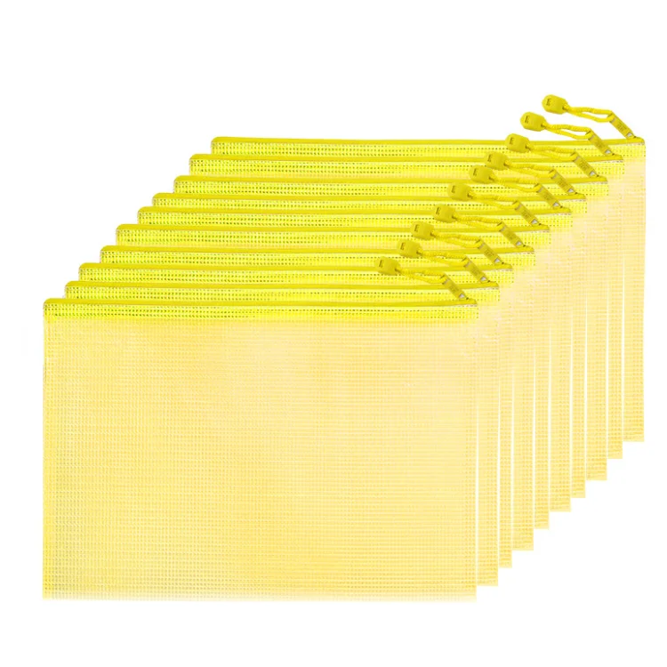 Plastic Zipper Pen File Organizer Document Folders Pockets Travel Bags