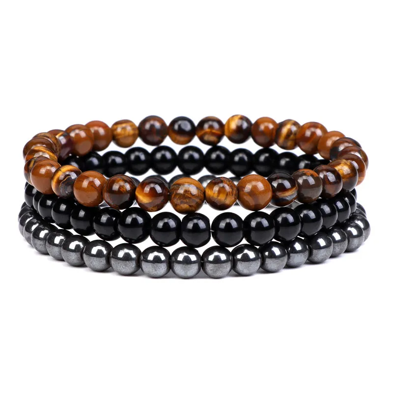 new 3Pcs/Set 7 Style 6mm Natural Stone Yoga Beaded Bracelet for Men Friend Gift Charm xuping jewelry wholesale