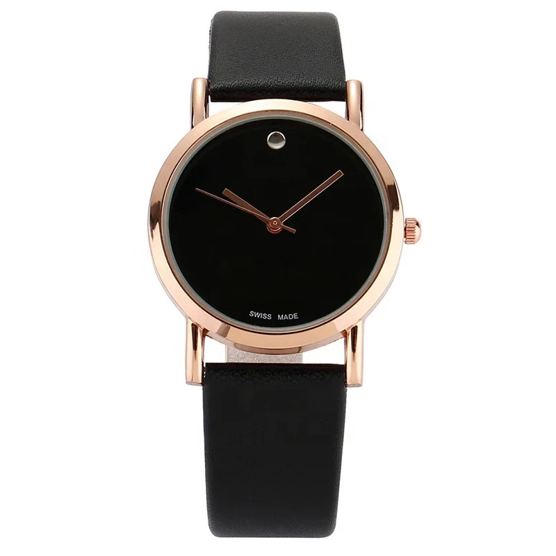 Cheap modern stylish RED Leather quartz watch for Women ladies