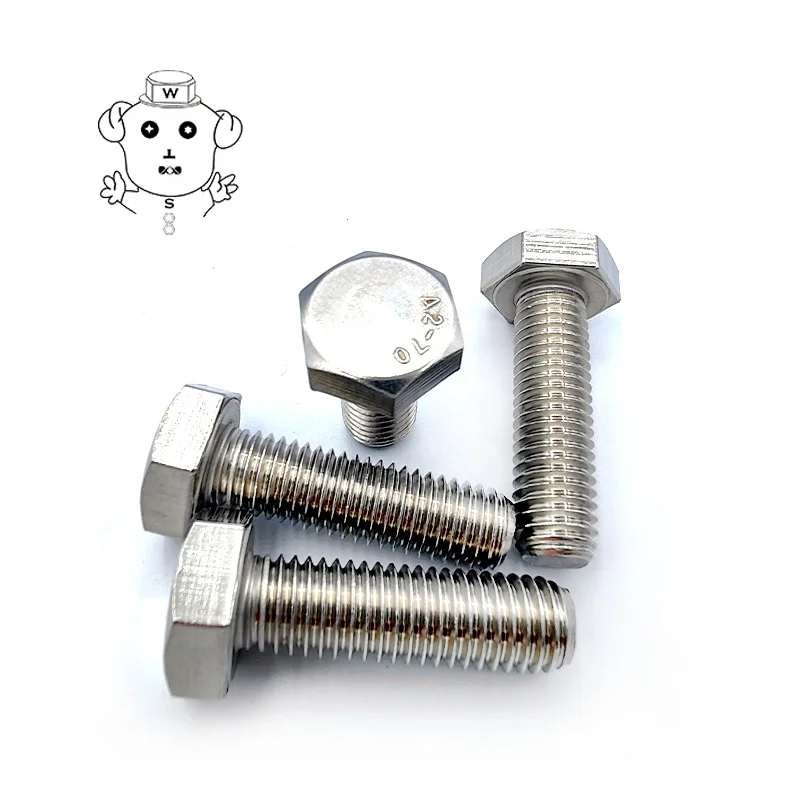 Производство оптом 304 316 болт и гайка DIN931 DIN933 шестигранный из нержавеющей стали