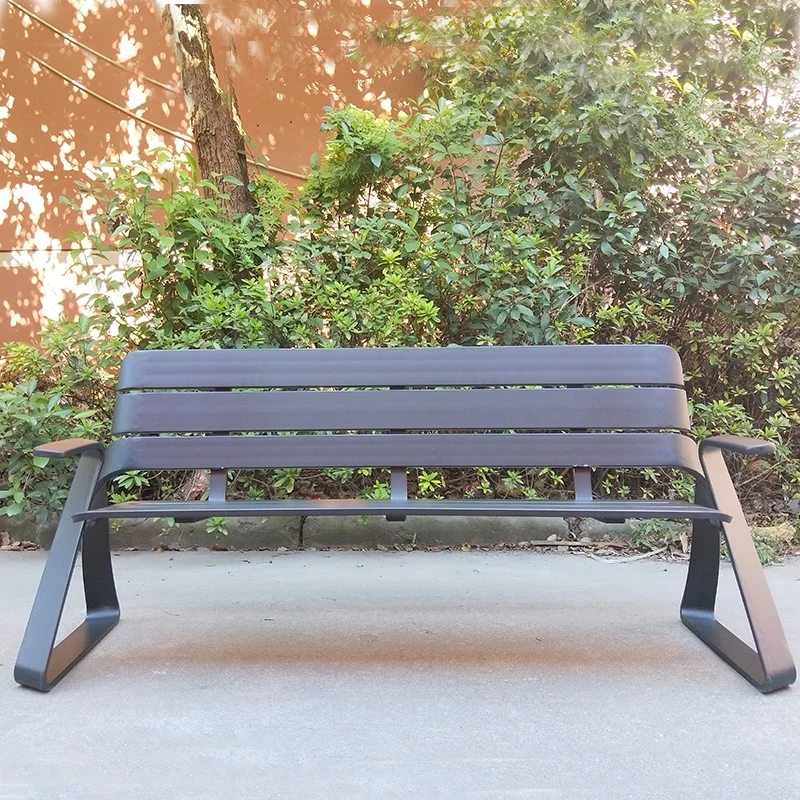 Cast iron garden bench furniture  Outdoor aluminumFrame  morden  park  chair with armrest