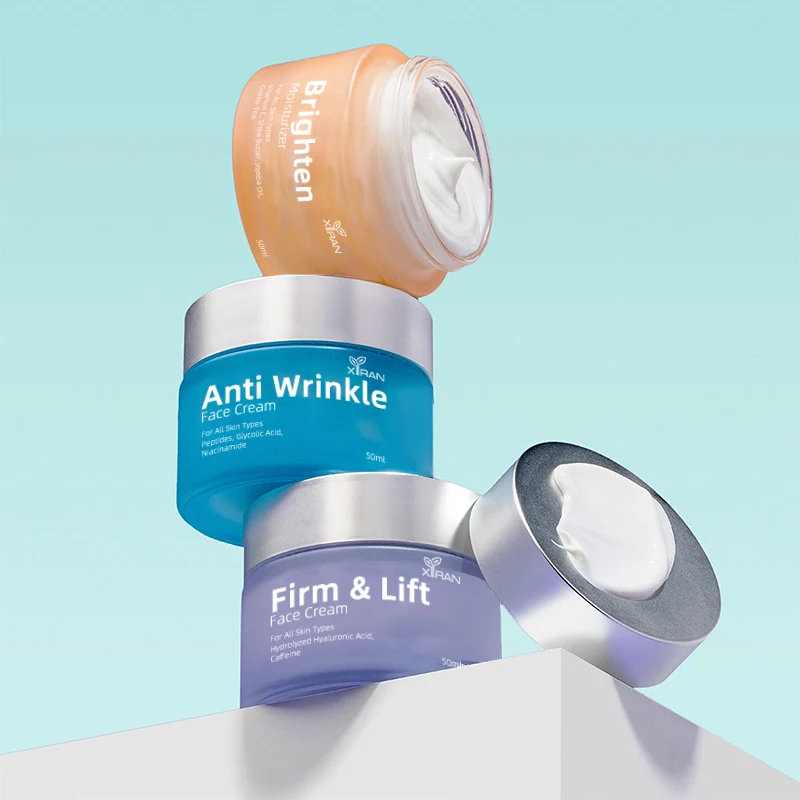 Custom Logo 4 Pack Firm & Lift Face Cream Set for Glowing Skin Brighten With Niacinamide Face Cream & Lotion Private Label