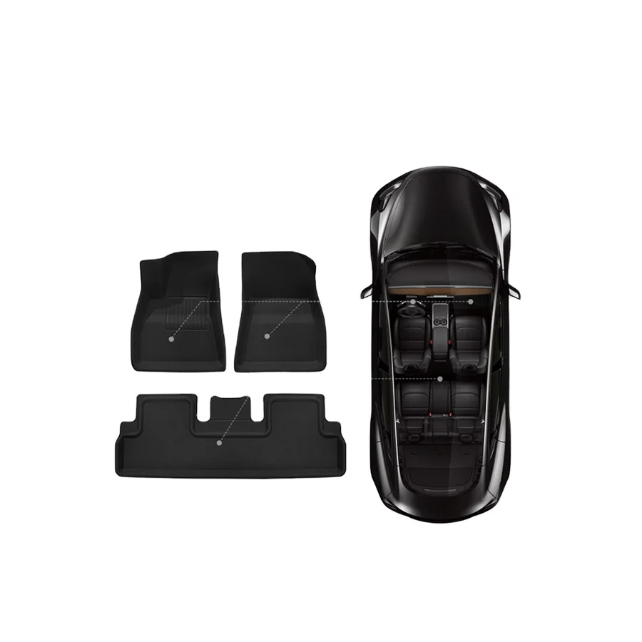 Composite car floor mats TPE anti-skid and waterproof universal carpets protect the interior floor from damage