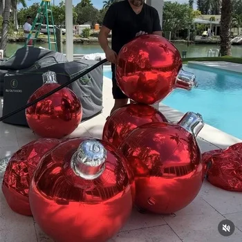 Giant Pvc Inflatable Ball Golden Inflatable Mirror Balloon Event Decoration Big Shiny Inflatable Mirror Ball