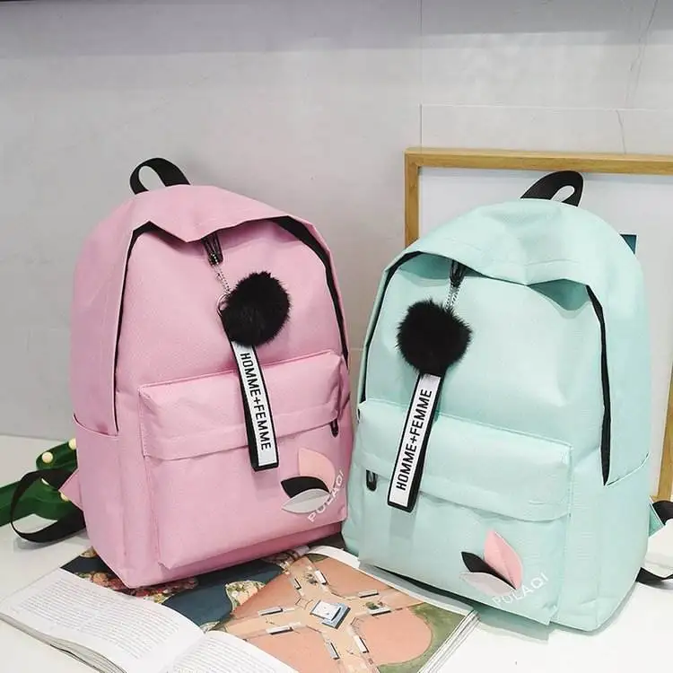 RU Small Travel Solid Color Backpack Student Girl School Bags For Teenage College Wind Women Schoolbag Cheap Backpacks