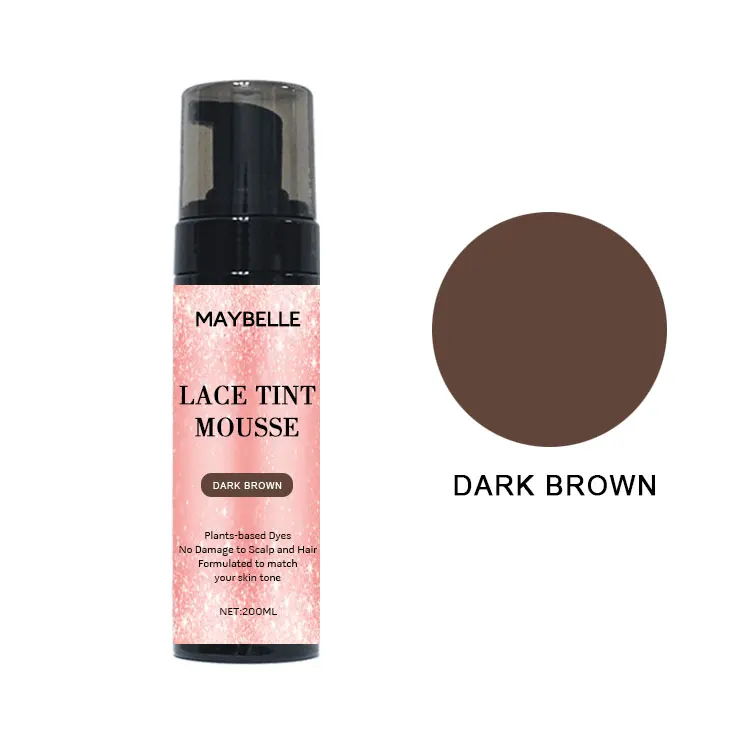 Low MOQ Private Label Lace Tint Spray Mousse Hair Lace Tint Mousse Light Medium Dark Brown Color Lace Tint Mousse