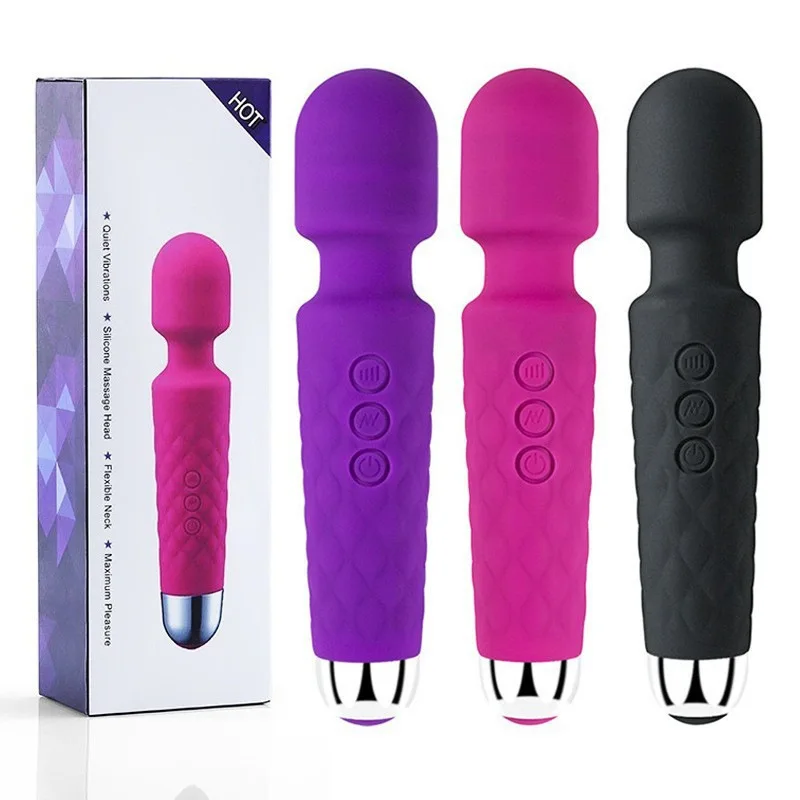 2024  Hot Sale USB Charging Powerful Vibrating AV Bar 20 Frequency 8 Speed Waterproof Masturbation Vibrator for Female