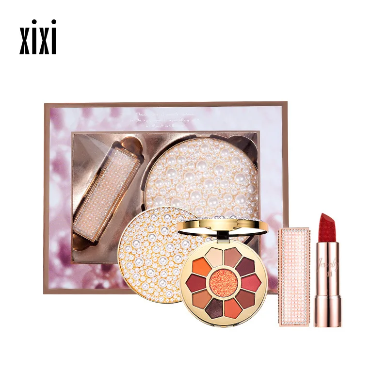 Блестящий макияж, матовые тени для век, палитра, Шиммер, блестящая Алмазная пудра, пигмент, косметика, тени для век и помада, набор, комбинация