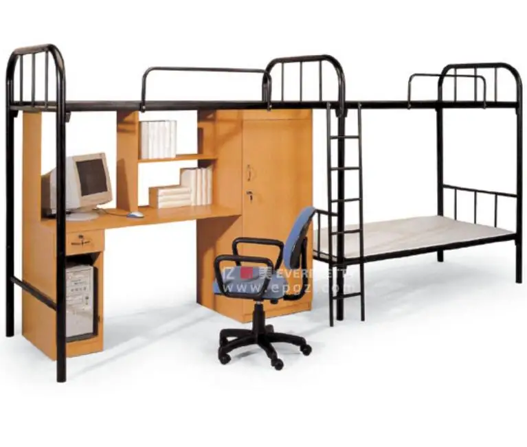 School Dormitory Furniture Metal Steel Triple Bunk Beds for Adults