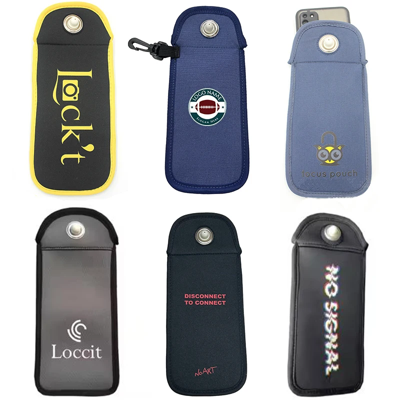 Custom Special Magnetic Device Phone Lockable Cover Bag Library Neoprene Anti Camera Smart Phone Pouch For High School Students
