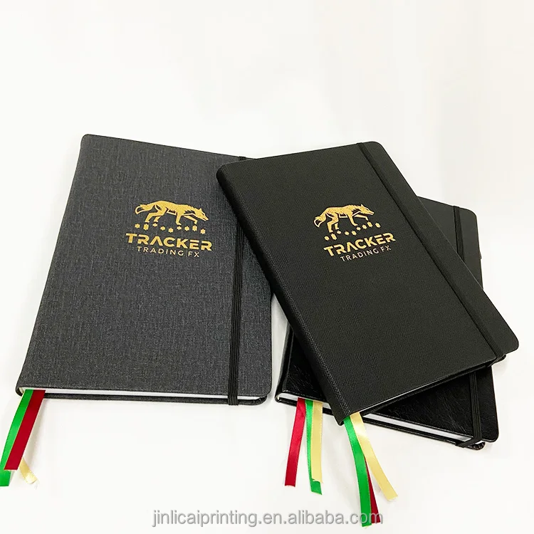 Gold foil  Blank Leather A4/A5/A6 Notebook Custom Full Size Print School Notebook