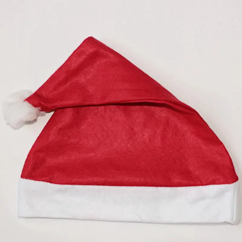 Festival Party Decoration Red Xmas Cap Non Woven Ultra Soft Santa Hats Children Adult Classic Santa Claus xmas Hat