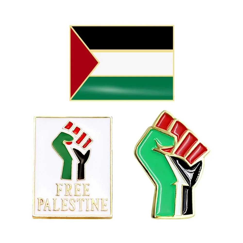 Wholesale Cheap In Stock Metal Lapel Pin Free Palestine Lebanon National Flag Enamel Pin Badge Brooch For Peace And Love